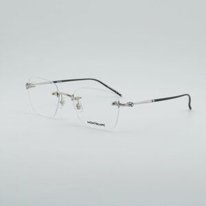 Montblanc MB0130O 001 Eyeglasses Black/Silver 53mm Square Frame